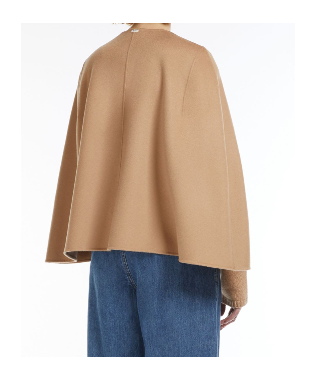Max Mara Wool Draped Cloak In Nude