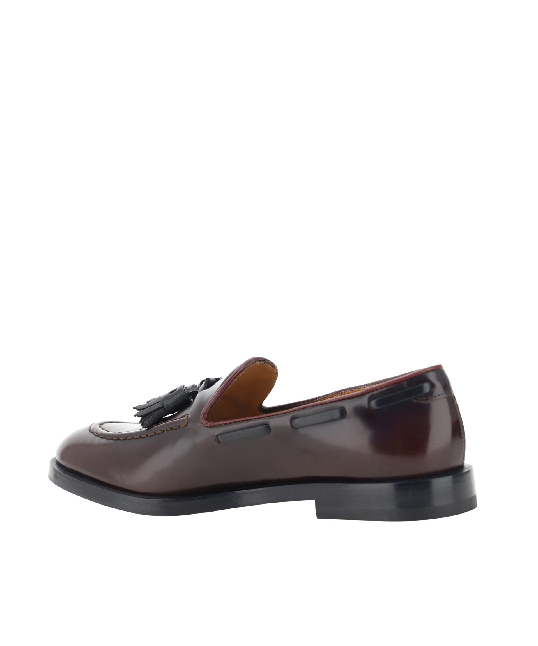 Fratelli Rossetti Mahogany Leather Moccasin With Tassels In Black