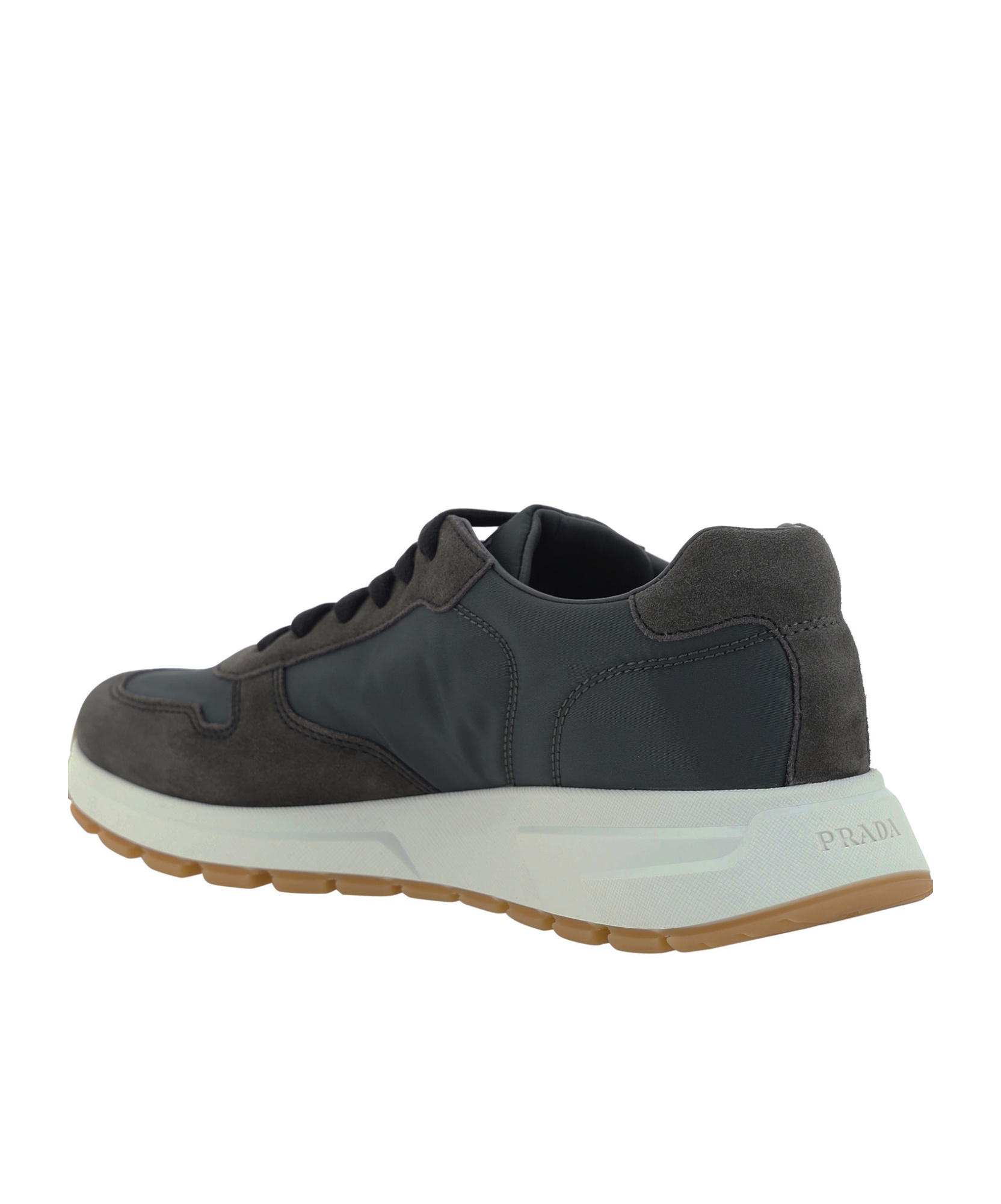 Prada Laced Sneakers In Green