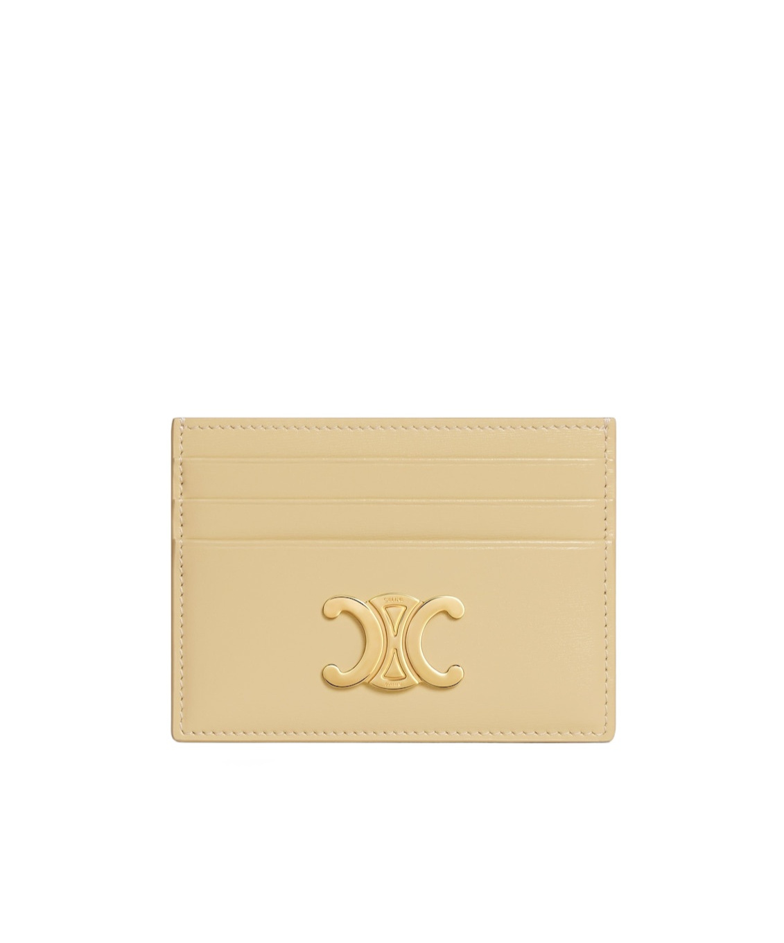 Celine Triomphe Card Bag In Nude