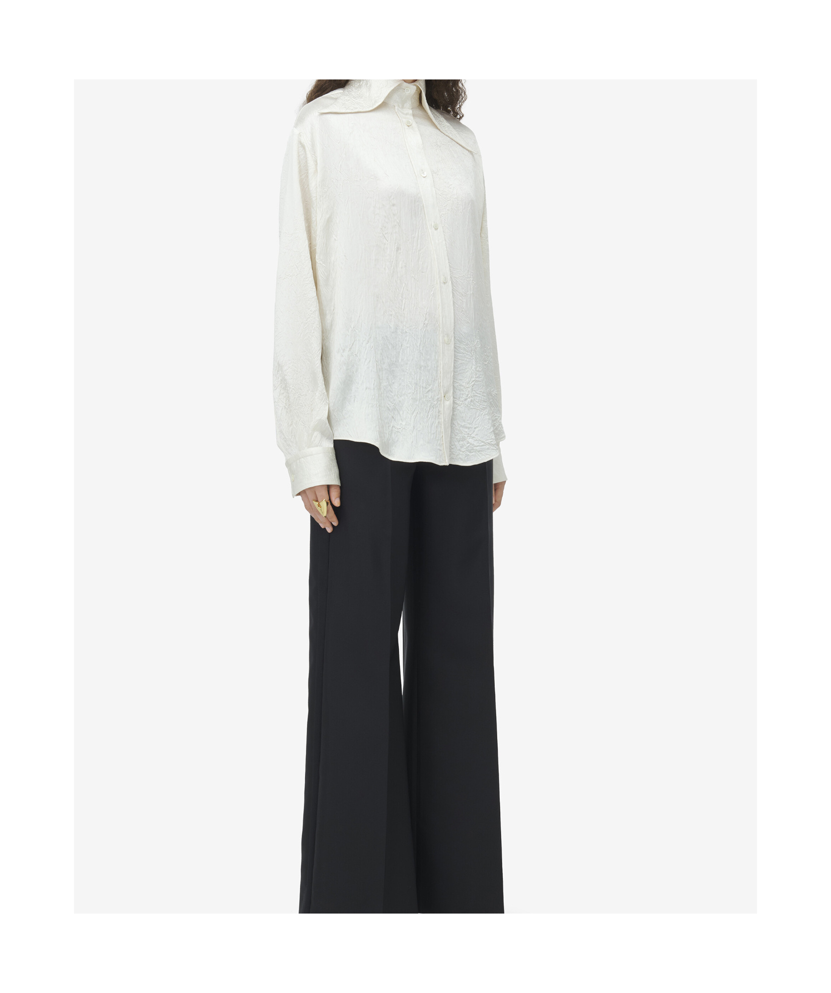 Alexander Mcqueen Exaggerated Collar Shirt In White