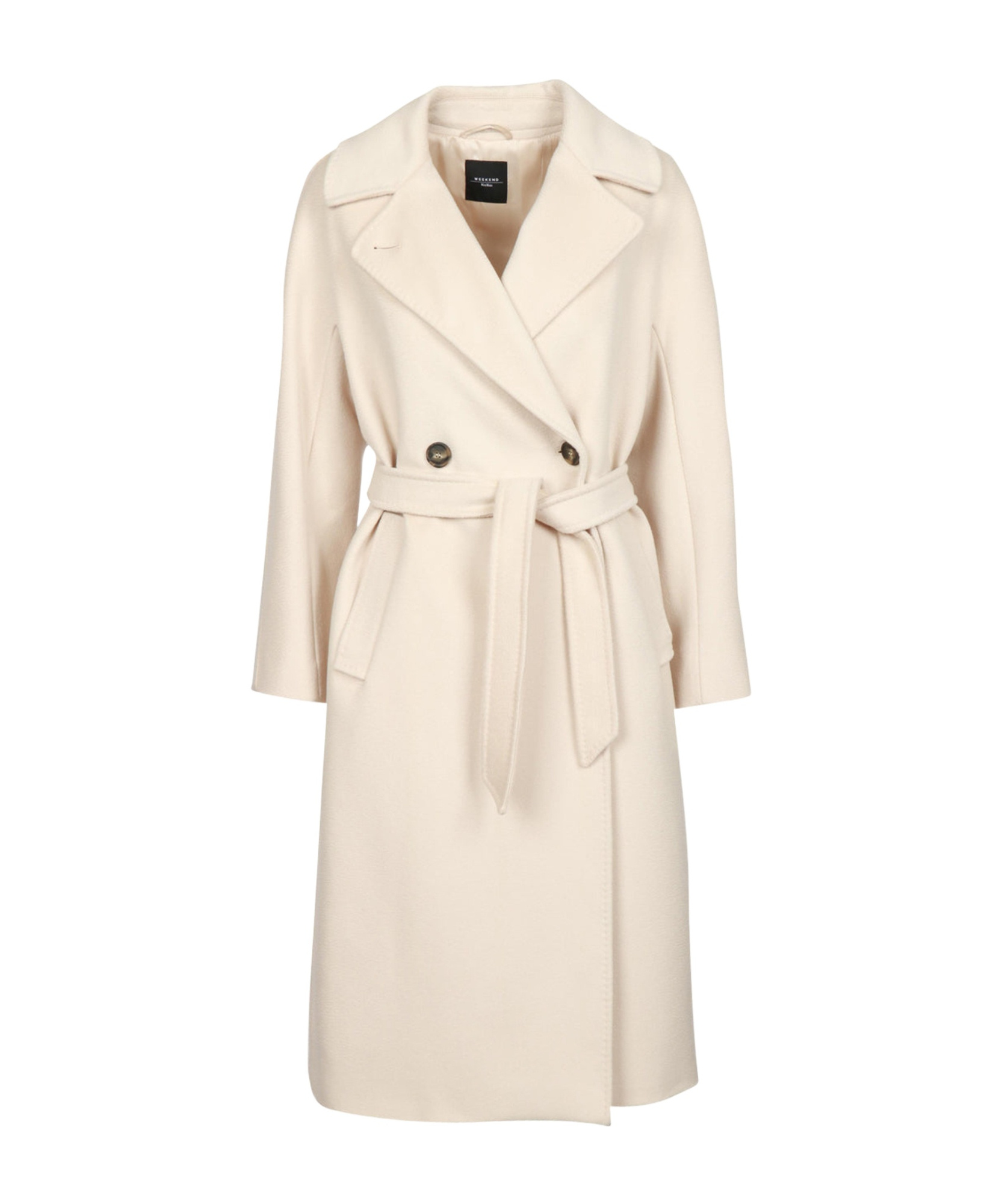 Weekend Max Mara Omens Ivory Resina Notch-lapels Wool Coat In Nude