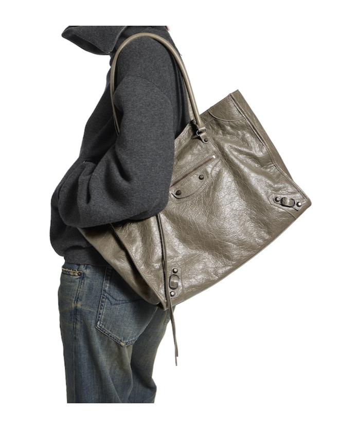 Balenciaga Women's Le City Tote Bag Medium In Army Green In Green
