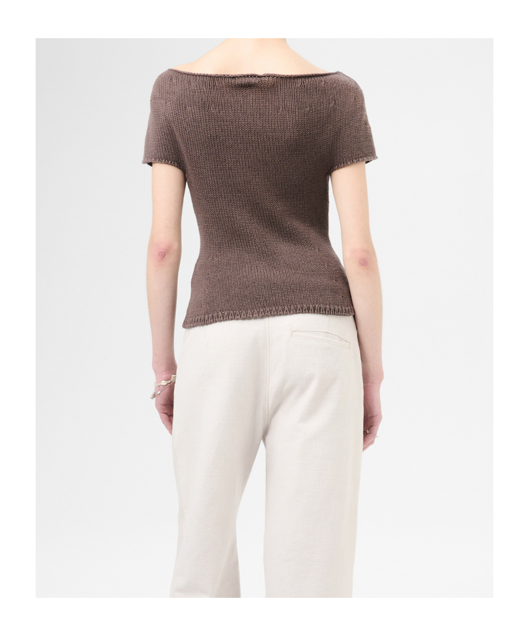 Our Legacy Sculpt Knitted Cotton T-shirt In Brown