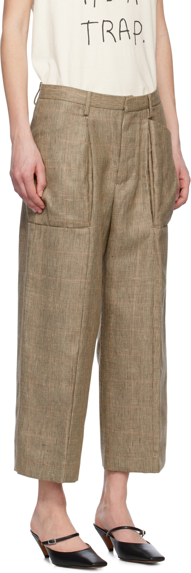R13 Belt Loop Casual Pants In Brown