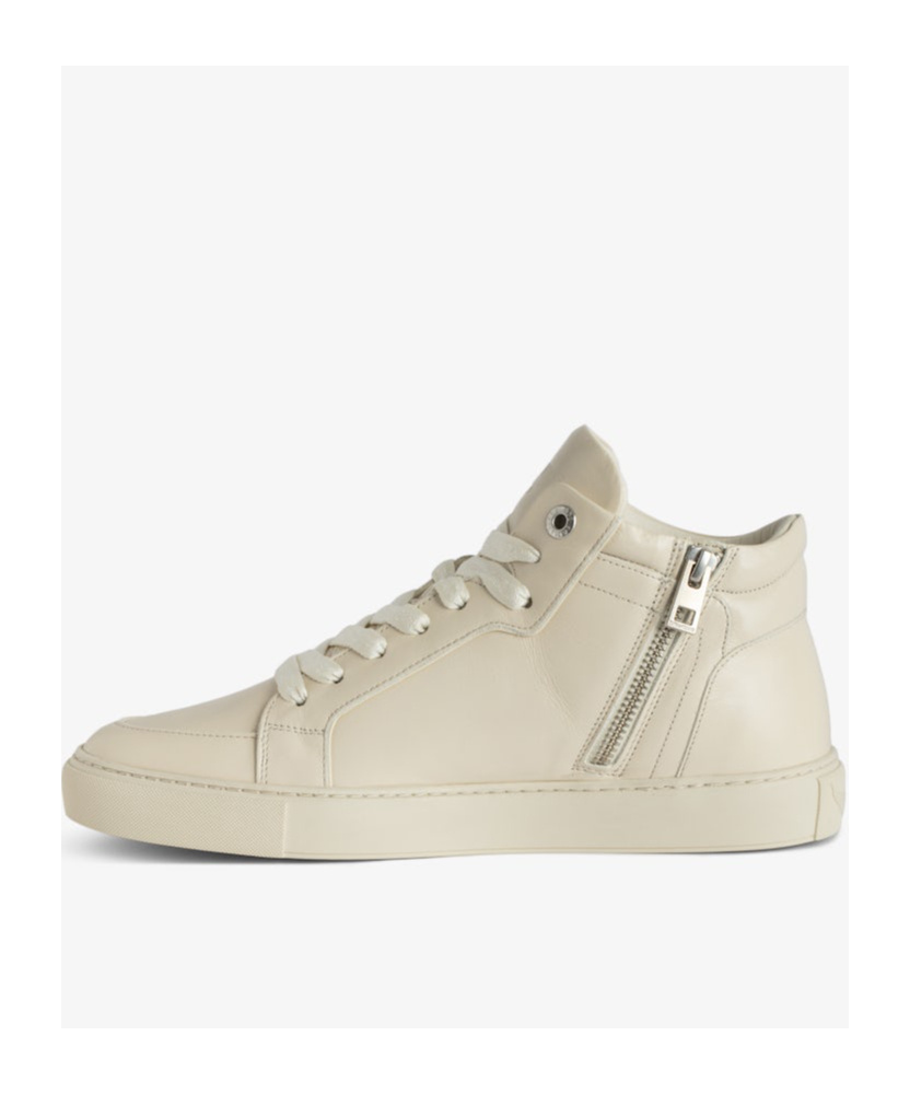 Shop Zadig & Voltaire Zadig Voltaire Mid Fly On Lace-up Sneakers In Nude