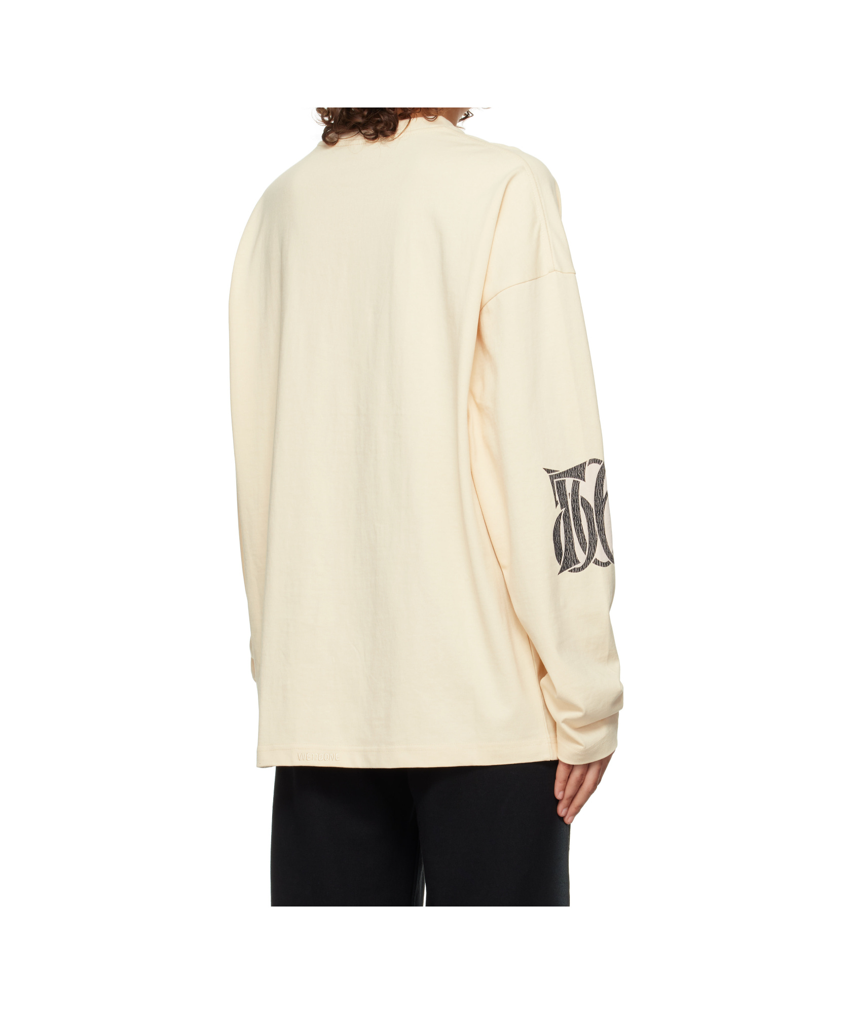 We11 Done Beige Letter Logo Print Long-sleeved T-shirt In White