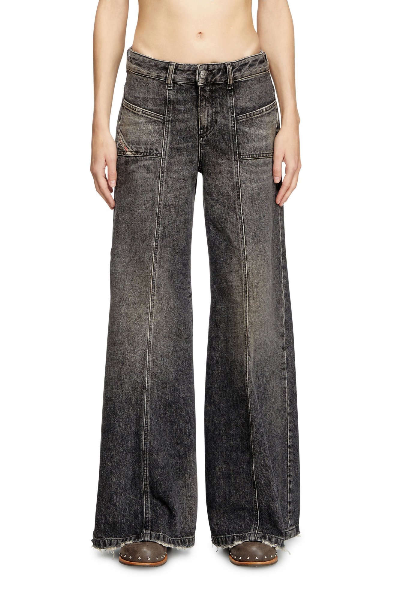 Diesel Flare Jeans D-akii 007z2 In Black