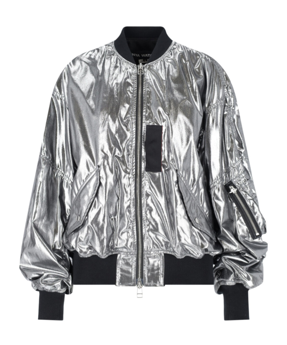 Junya Watanabe Casual Jacket With Elasticated Hem And Metallic Finish