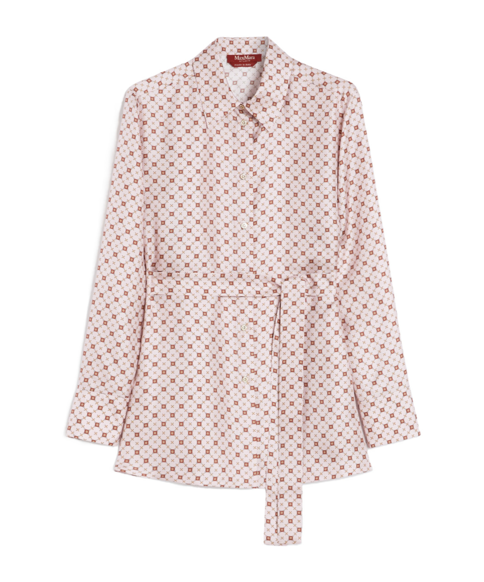 Max Mara Printed Silk Shirt In Pink