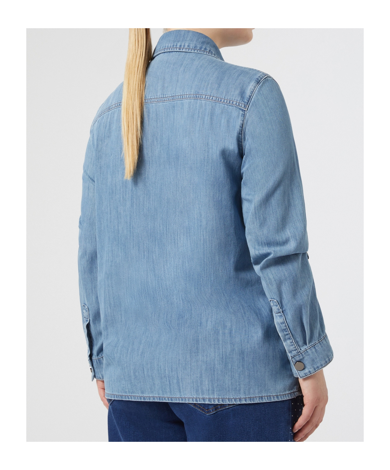 MARINA RINALDI RHINESTONE DENIM SHIRT 