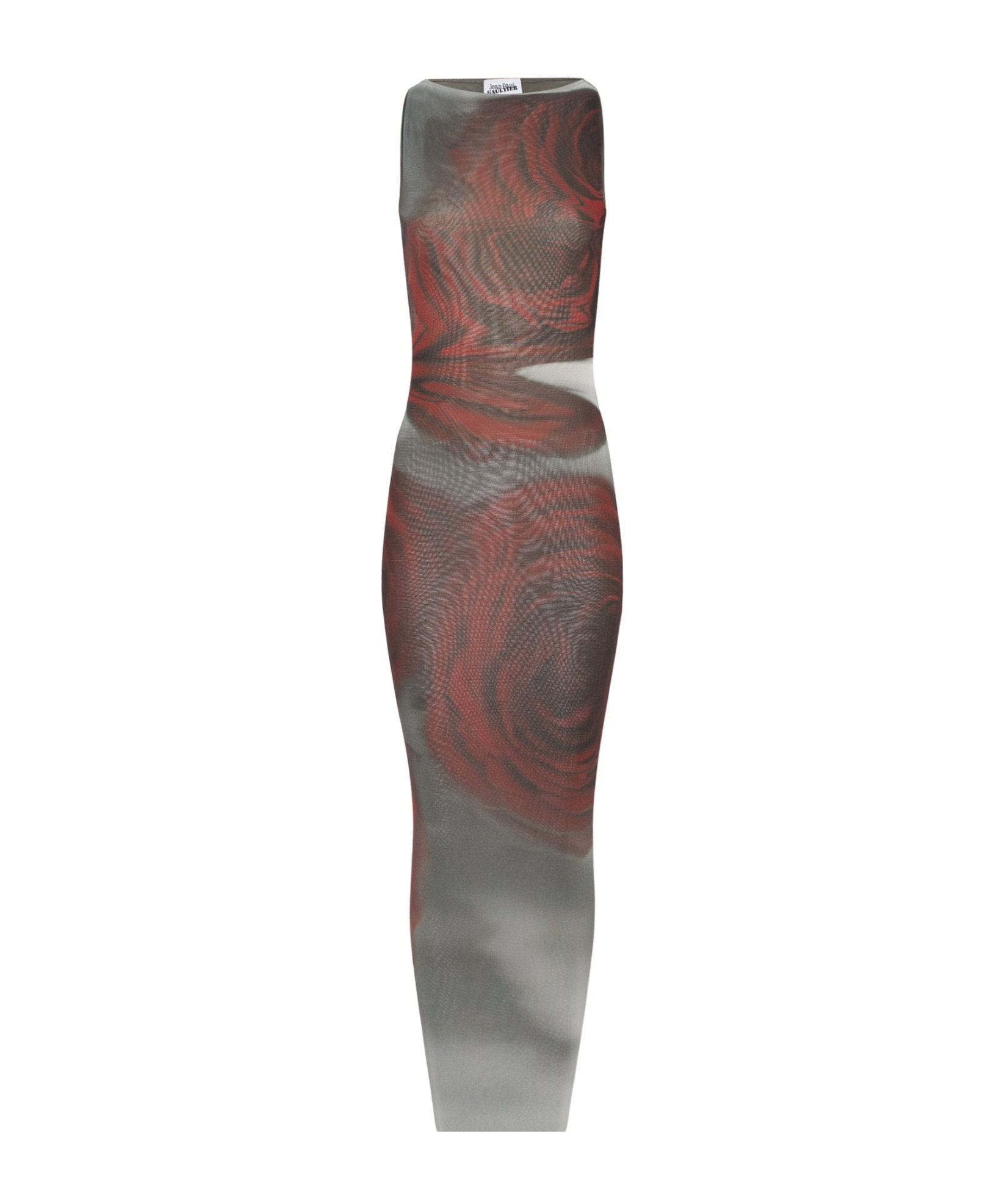 Jean Paul Gaultier The Long Red Blurry Tulle Maxi Dress In Brown