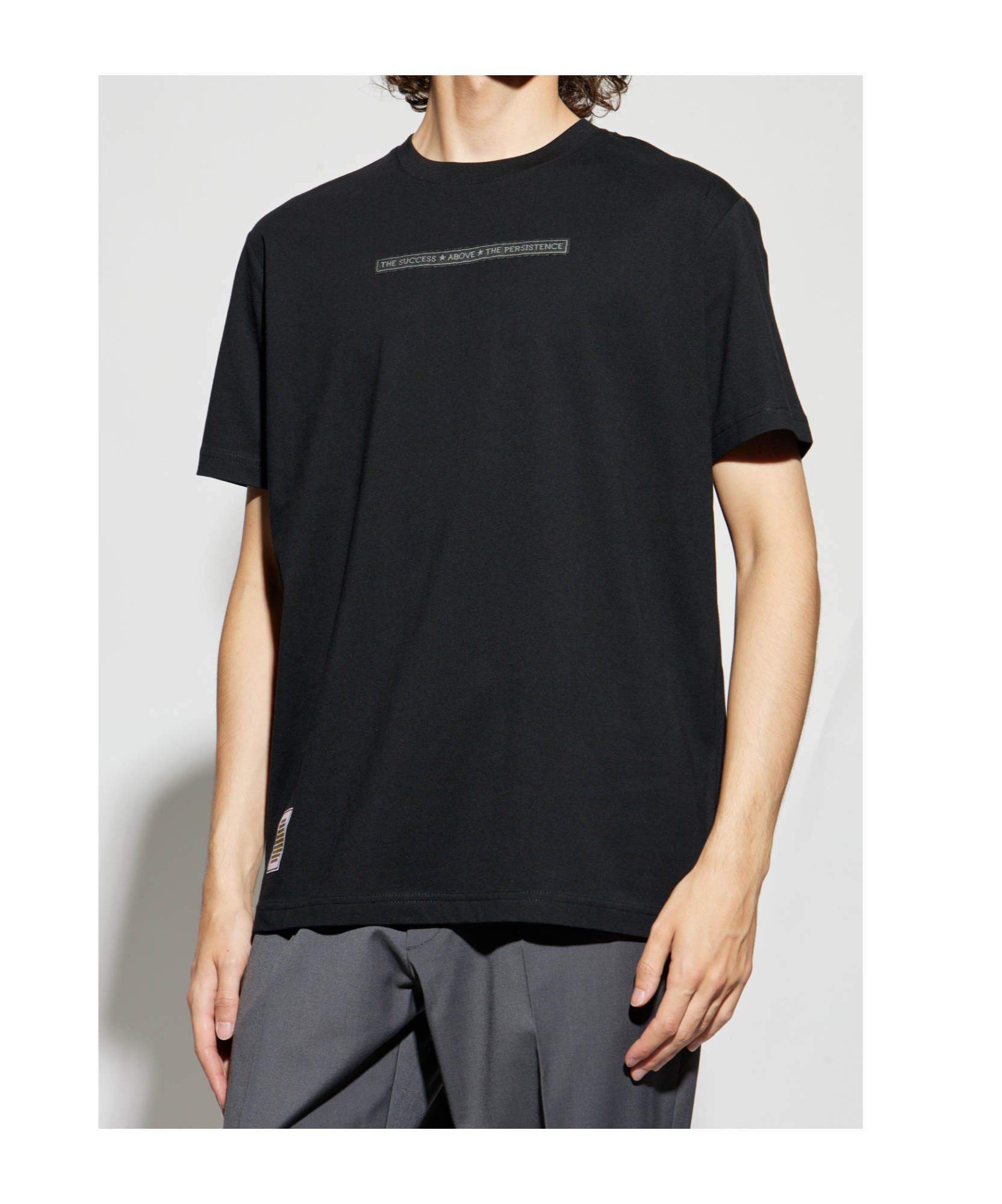 Iceberg Round-neck Patchwork T-shirt In Black