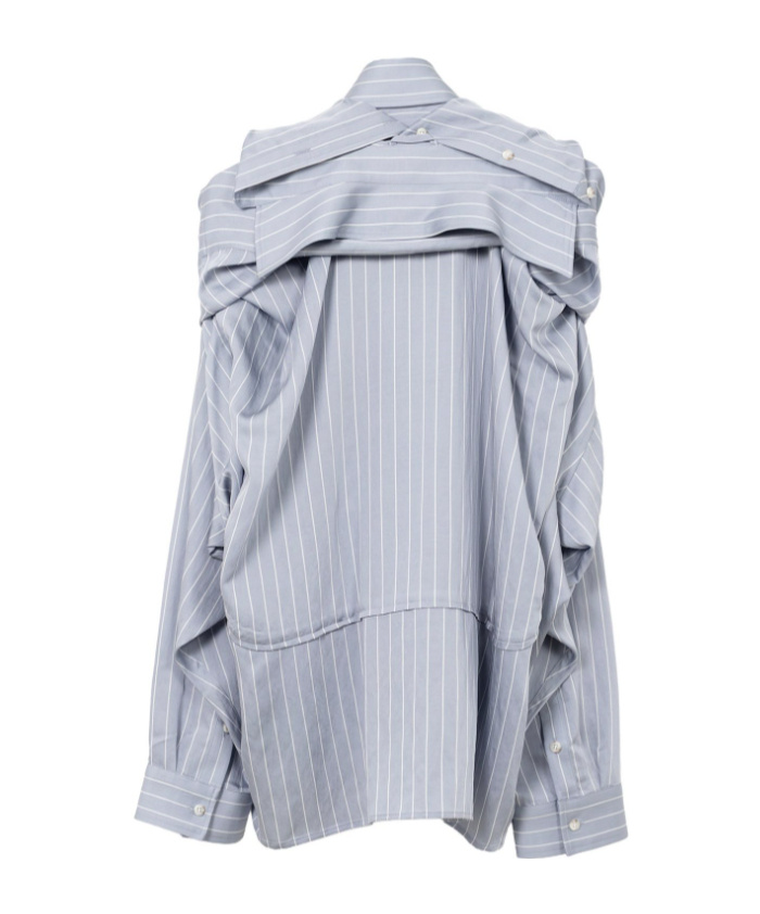 Miharayasuhiro Blue Sleeve Layered Stripe Shirt In Blue