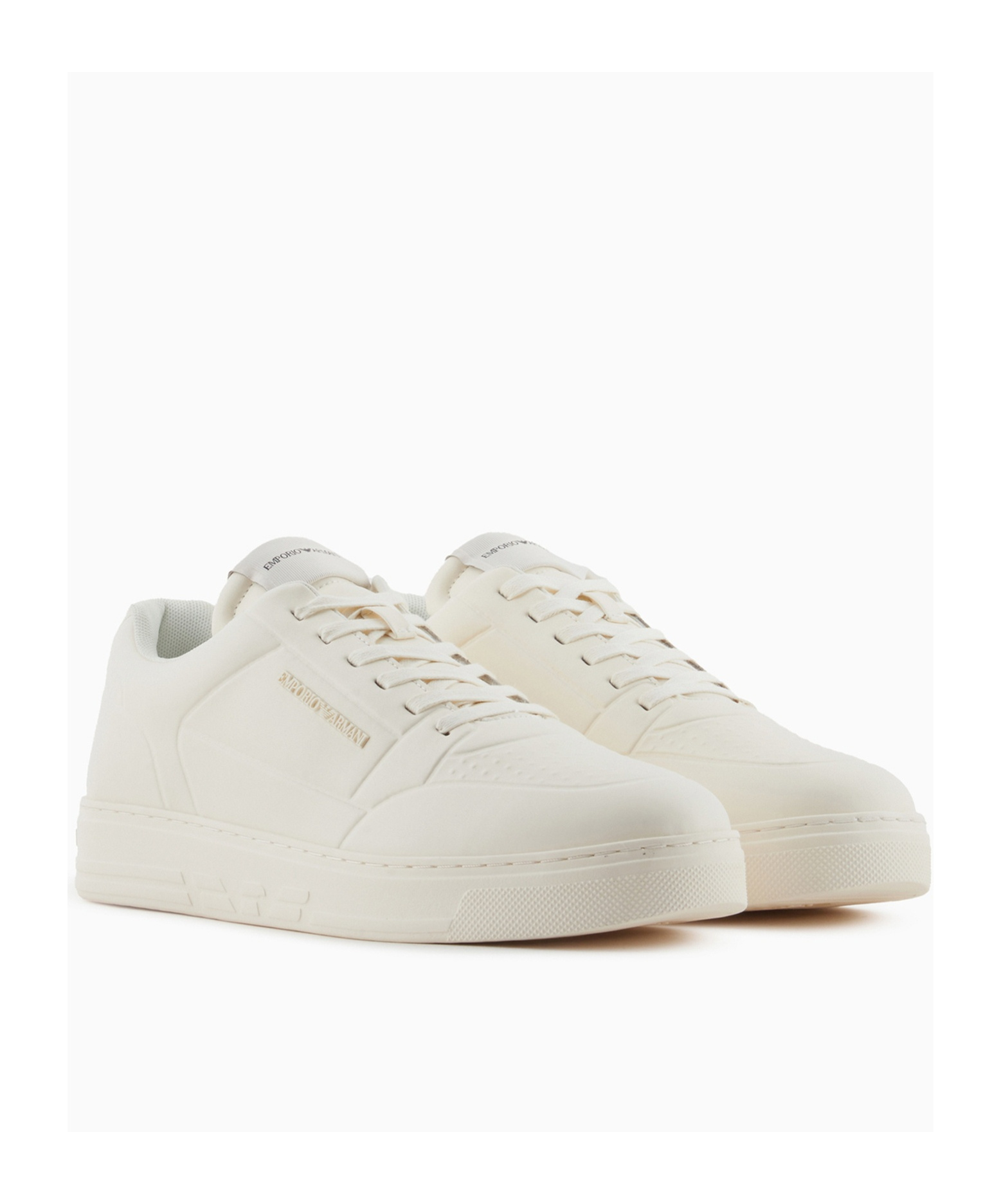 Emporio Armani Round Head Low-cut Casual Shoes In White