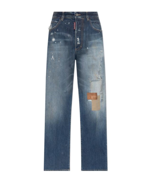 Dsquared2 Jeans With Belt Loops In Blue