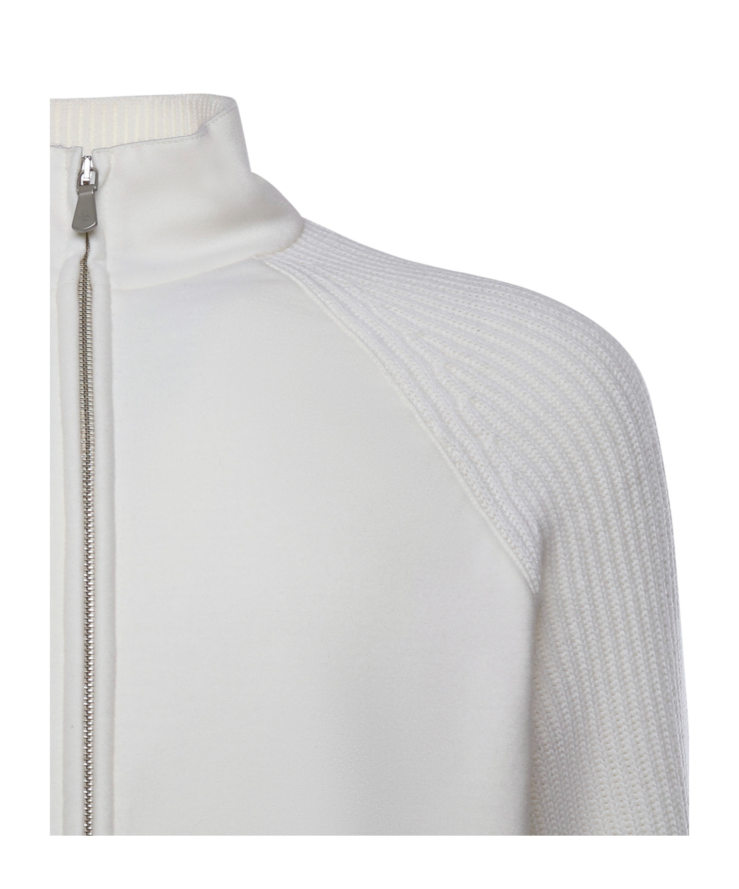 Eleventy Ribbed-panels Jacket In White