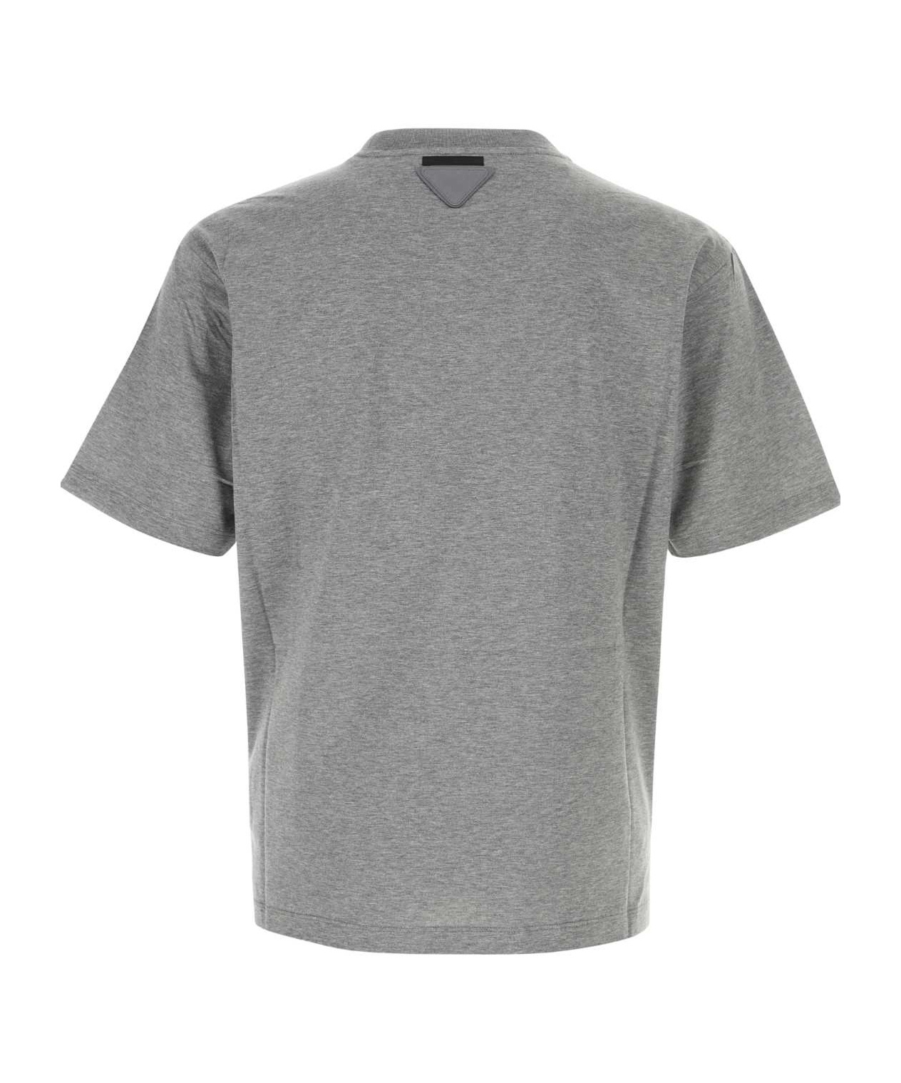 Prada Oversize Crew Neck T-shirt With Squared Silhouette In Gray