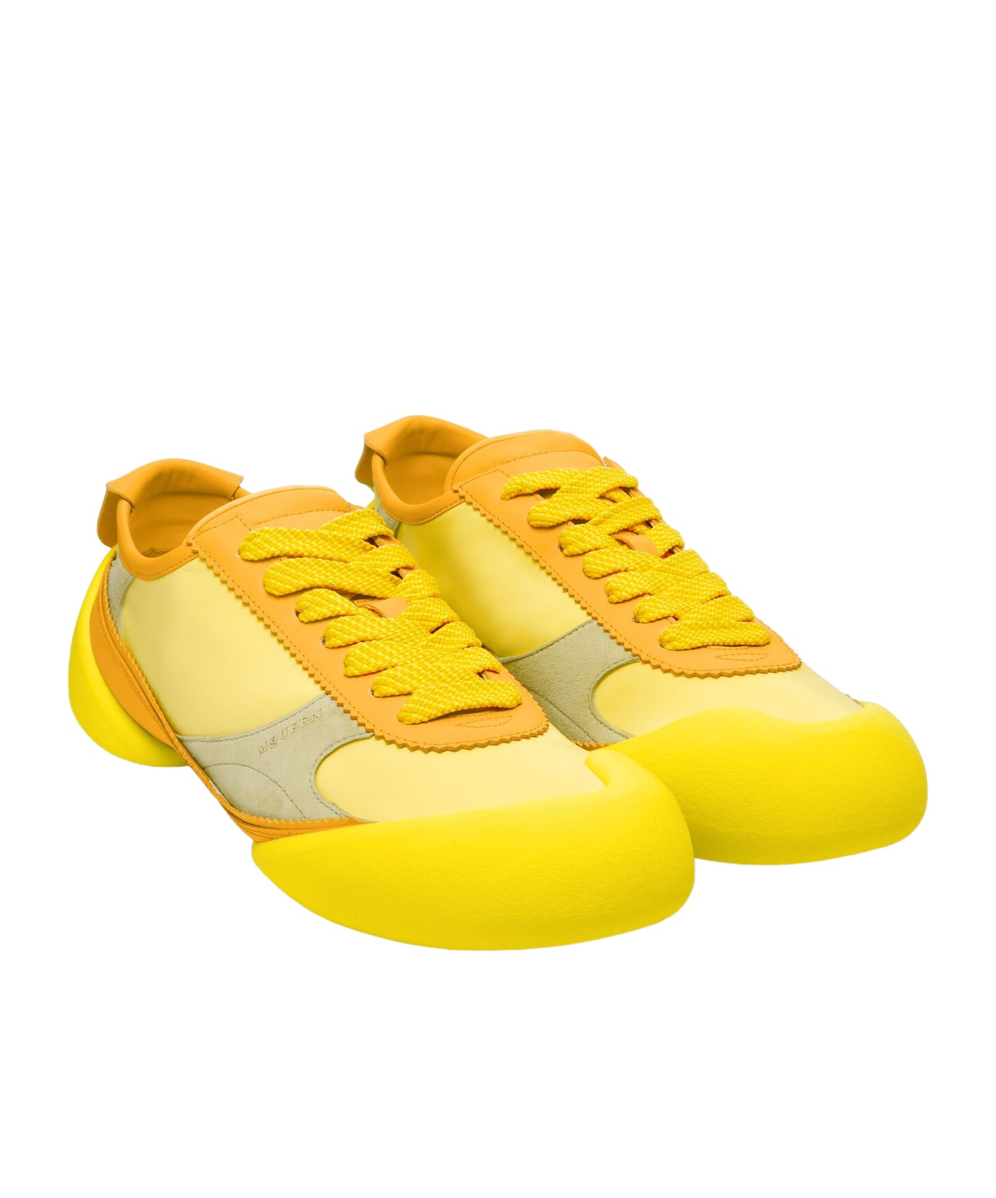 Alexander Mcqueen Leather Flexion Sneakers In Yellow