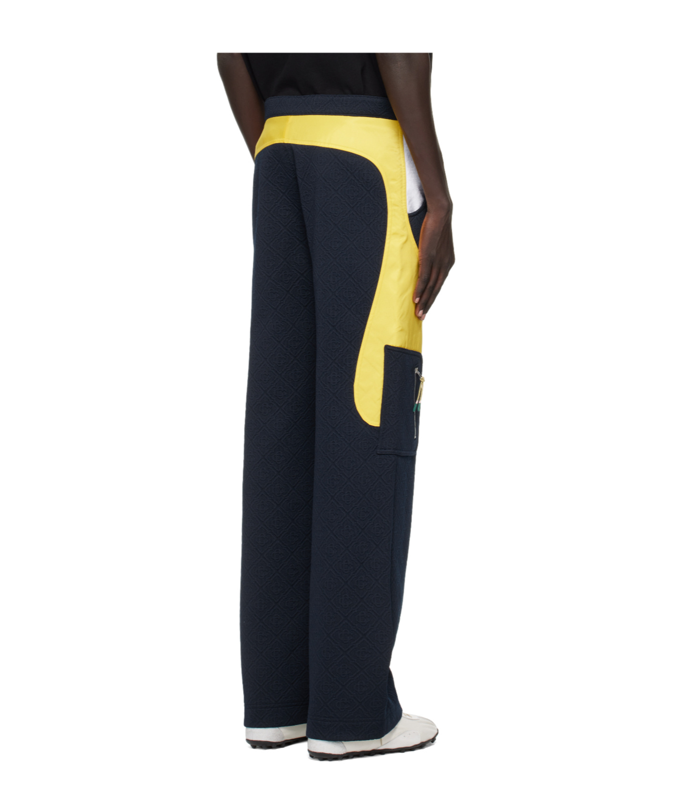 Casablanca Textured Panelled Trousers In Blue
