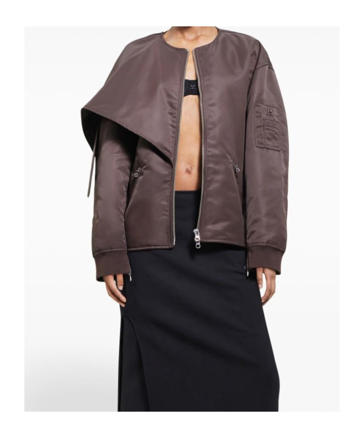 Courrèges Heritage Tailored Crepe-texture Midi Skirt In Brown