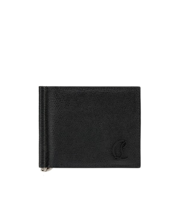 Christian Louboutin Mooncrest Calfskin Bifold Wallet With Money Clip In Black