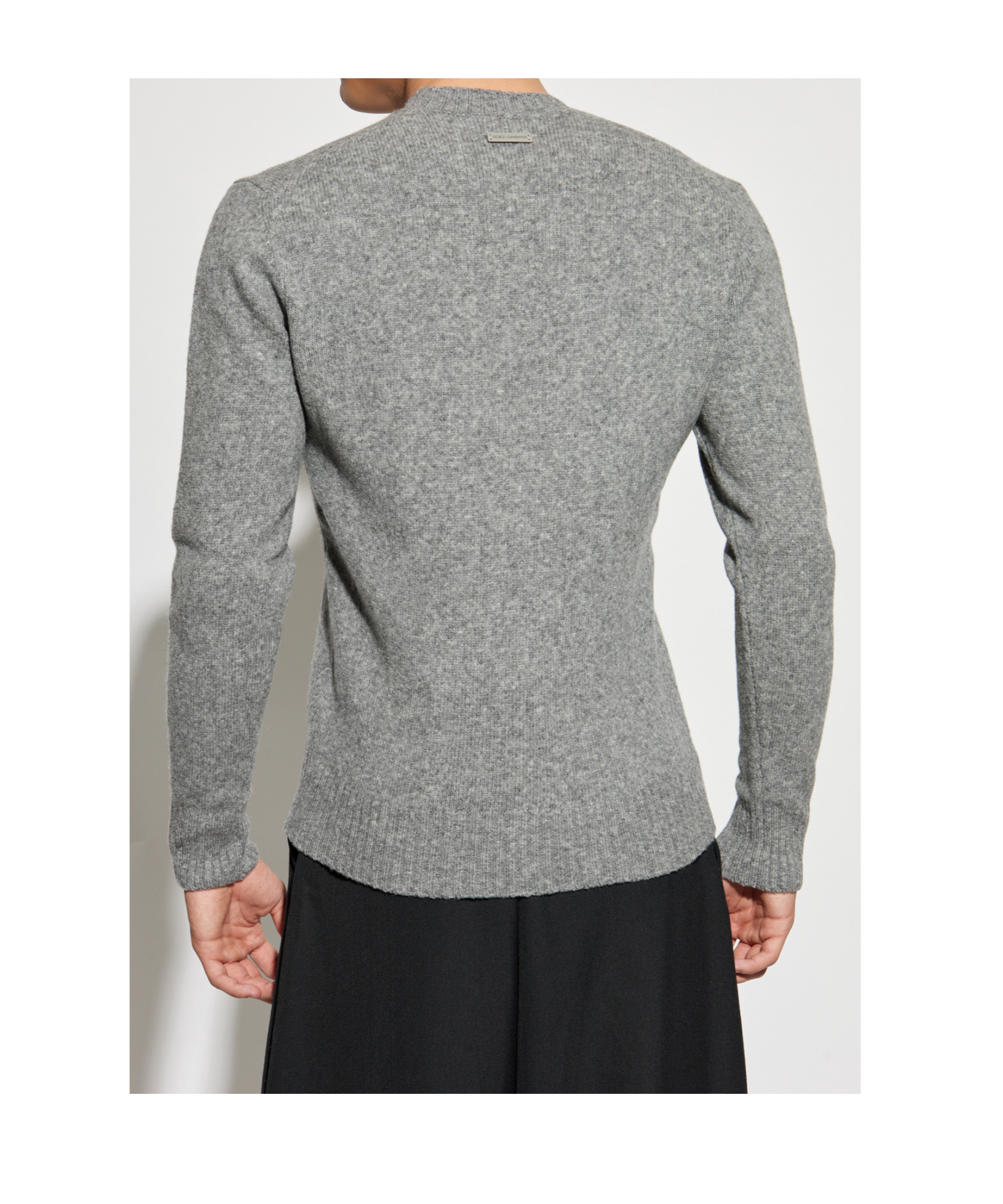 Dolce & Gabbana Sweater With Round Neck In Wool Blend In Gray