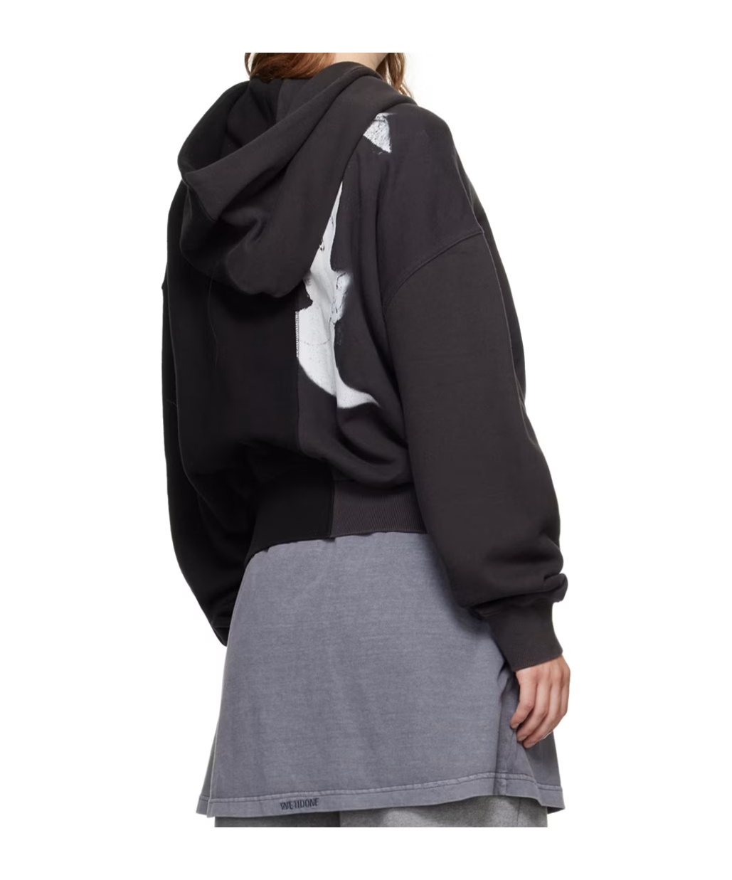 We11 Done Zippered Hooded Sweatshirt In Black