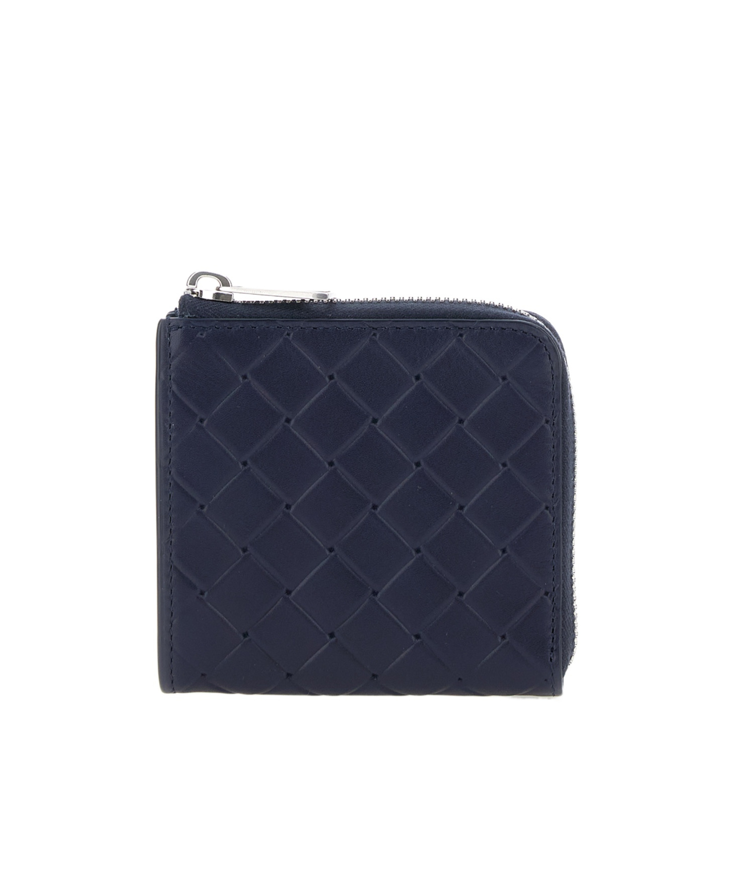Bottega Veneta Blue Wallet With All-over Intreccio Motif In Leather Man In Black