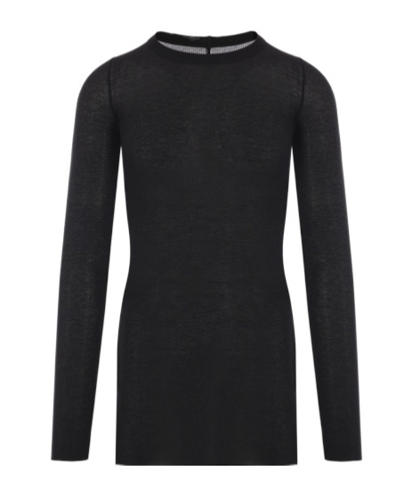 Rick Owens Long-sleeved Top With Subtle Back Closure In Black