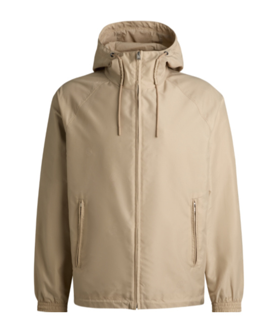 Hugo Boss Hooded Casual Jacket In Nude