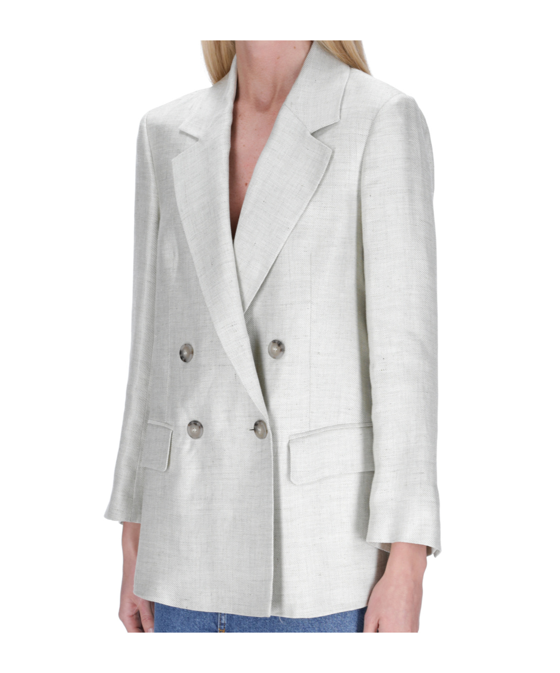 Peserico Lapel Long-sleeved Suit Jacket In Gray