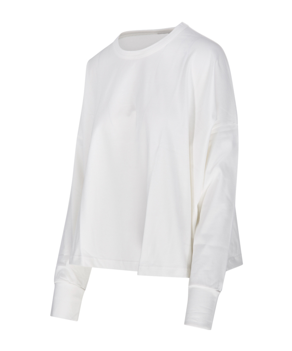 Studio Nicholson White Crewneck Long Sleeve T-shirt In White