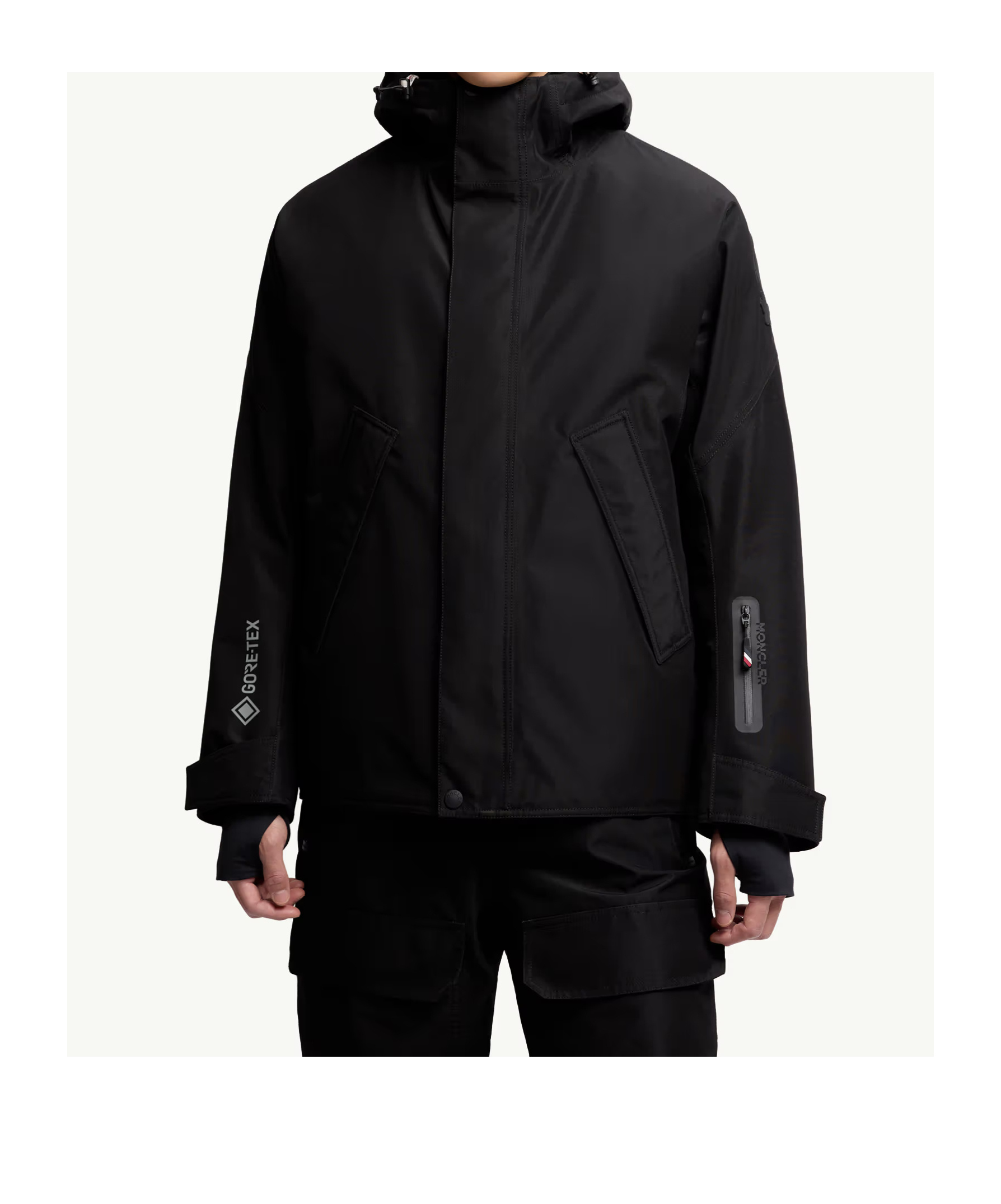 Moncler Lambir Hooded Gore-tex Down Ski Jacket In Black