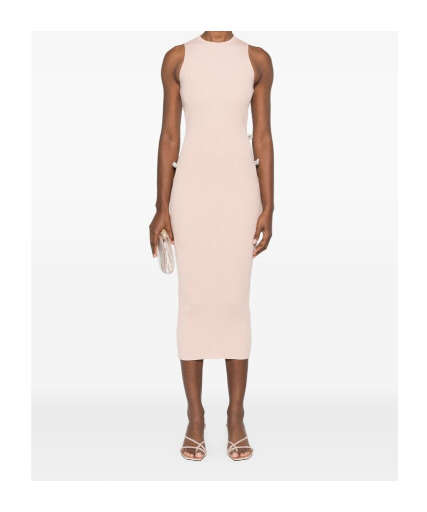 Machmach Round-neck Dress In Nude