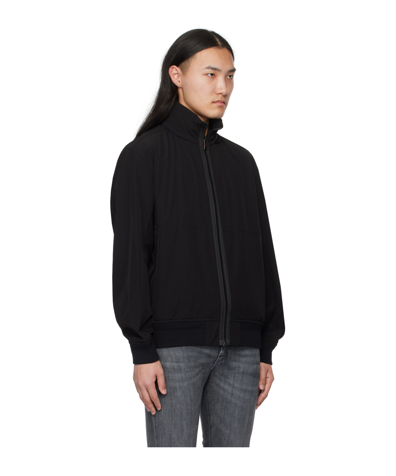 Shop Hugo Boss Logo-patch Bomber Jacket In Black