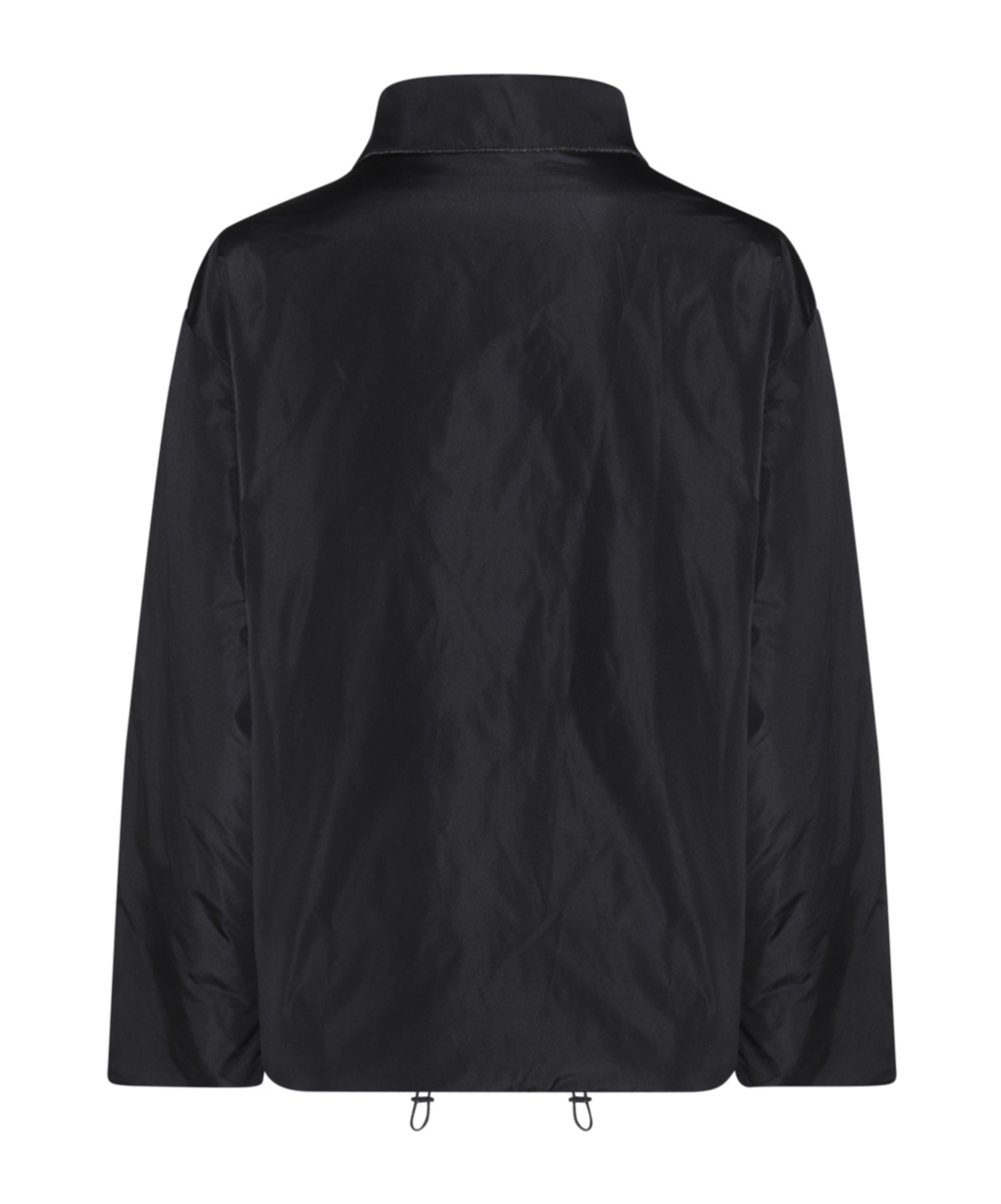 Fabiana Filippi Collared Drawstring Hem Long Sleeves Jacket In Black
