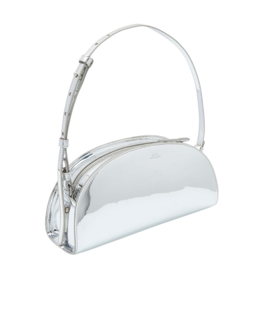 Apc Demi-lune Shoulder Bag In Silver