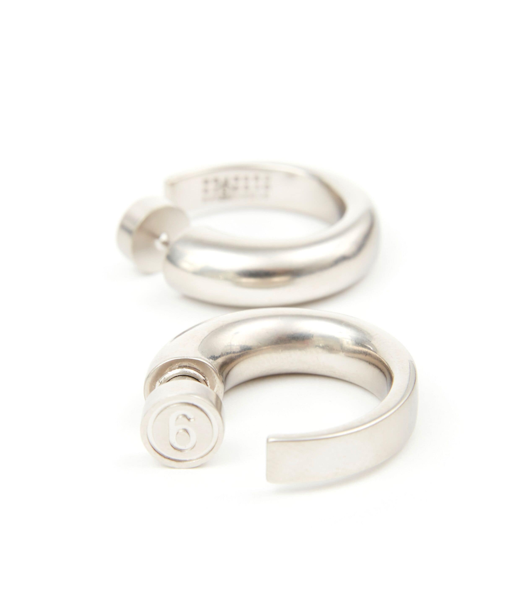 Mm6 Maison Margiela Round-flat Big Hoop Earrings In White