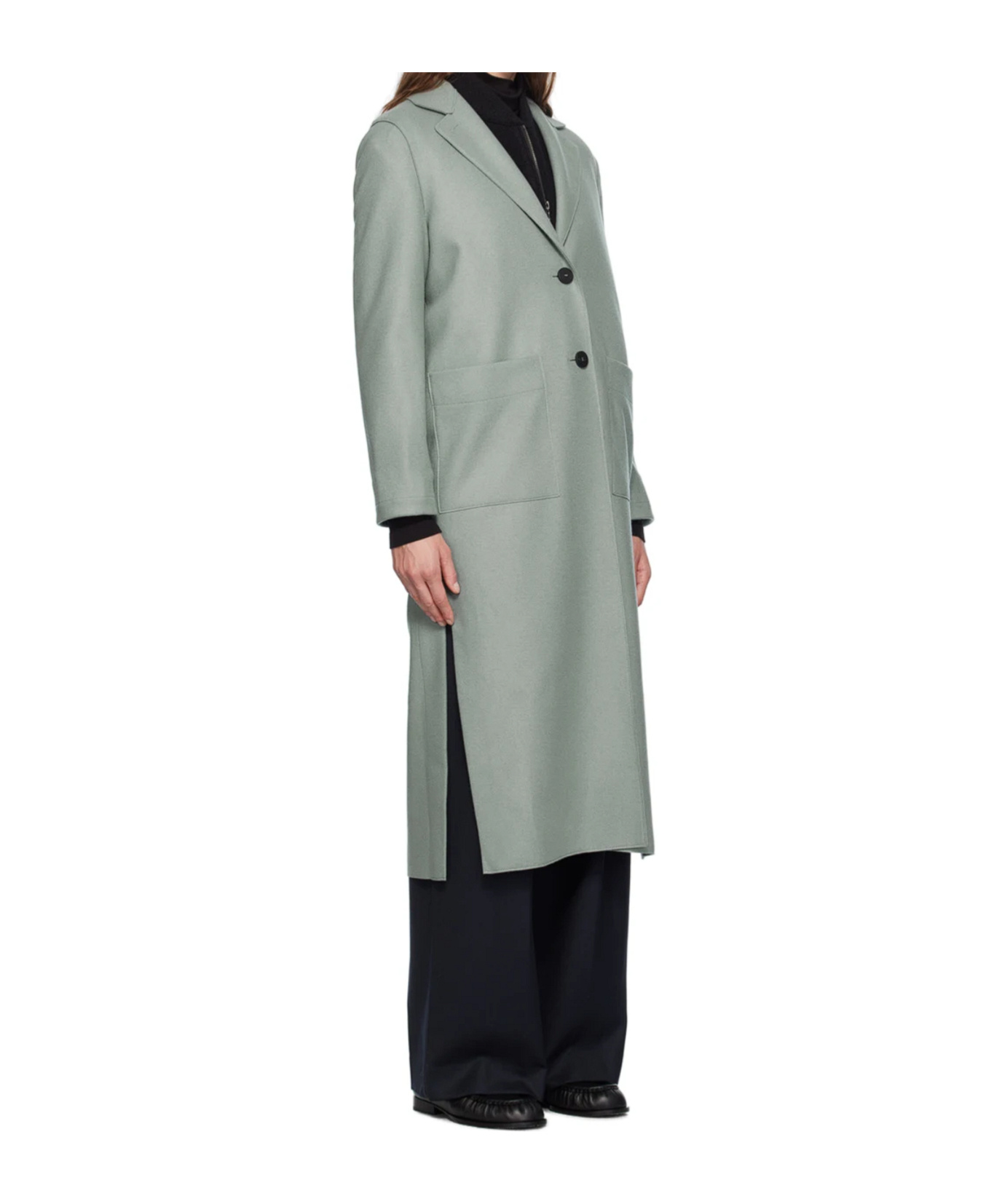 HARRIS WHARF LONDON LONG BOXY SINGLE-BREASTED COAT 