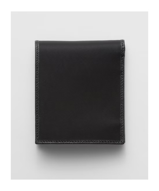 Prada Logo-plaque Bi-fold Wallet In Black