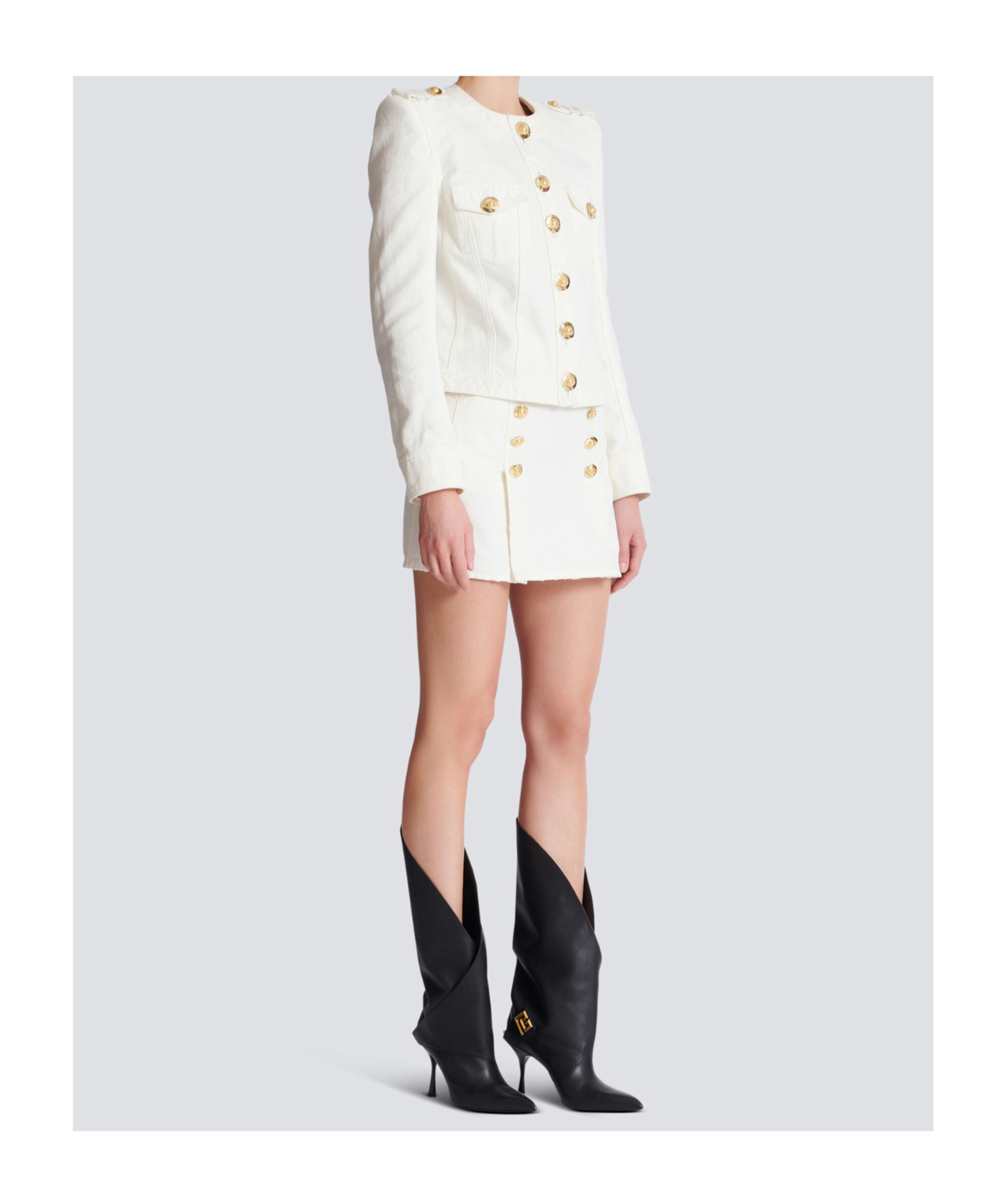 Balmain Cotton Cropped Jacket