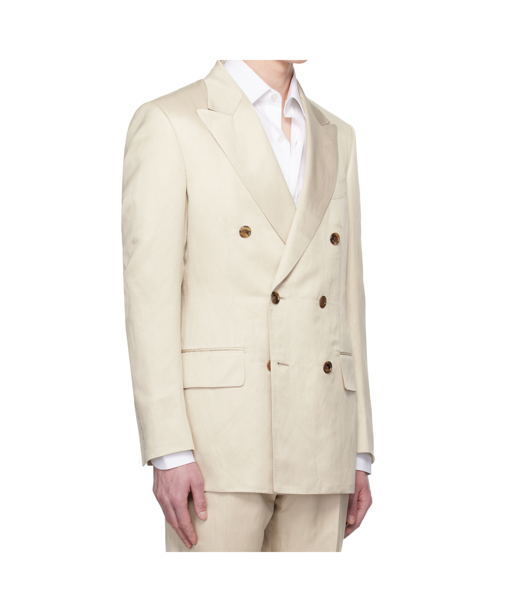 Tom Ford Dyllan Double-breasted Silk And Linen-blend Twill Suit Jacket