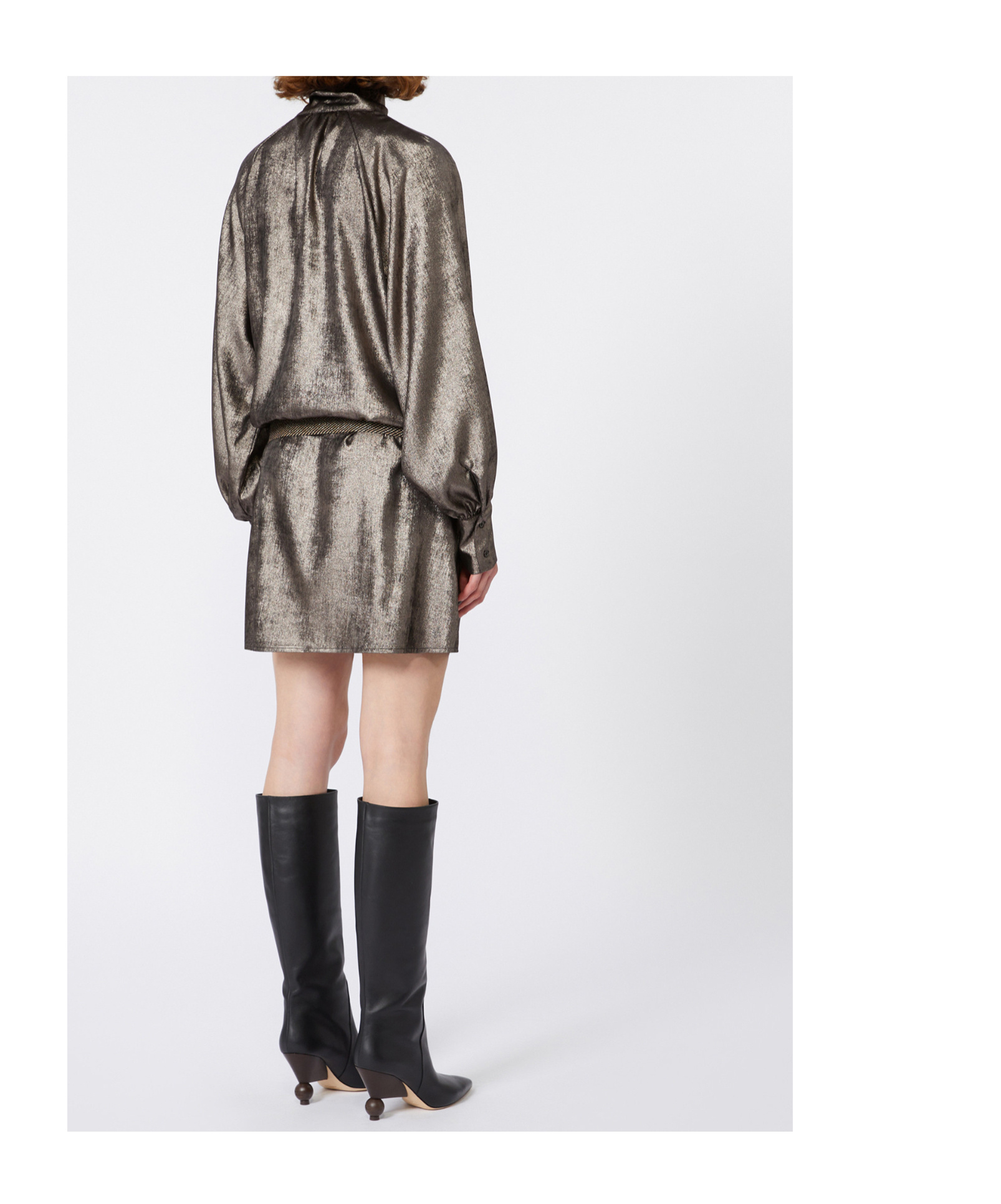Weekend Max Mara Long-sleeved Dress In Brown