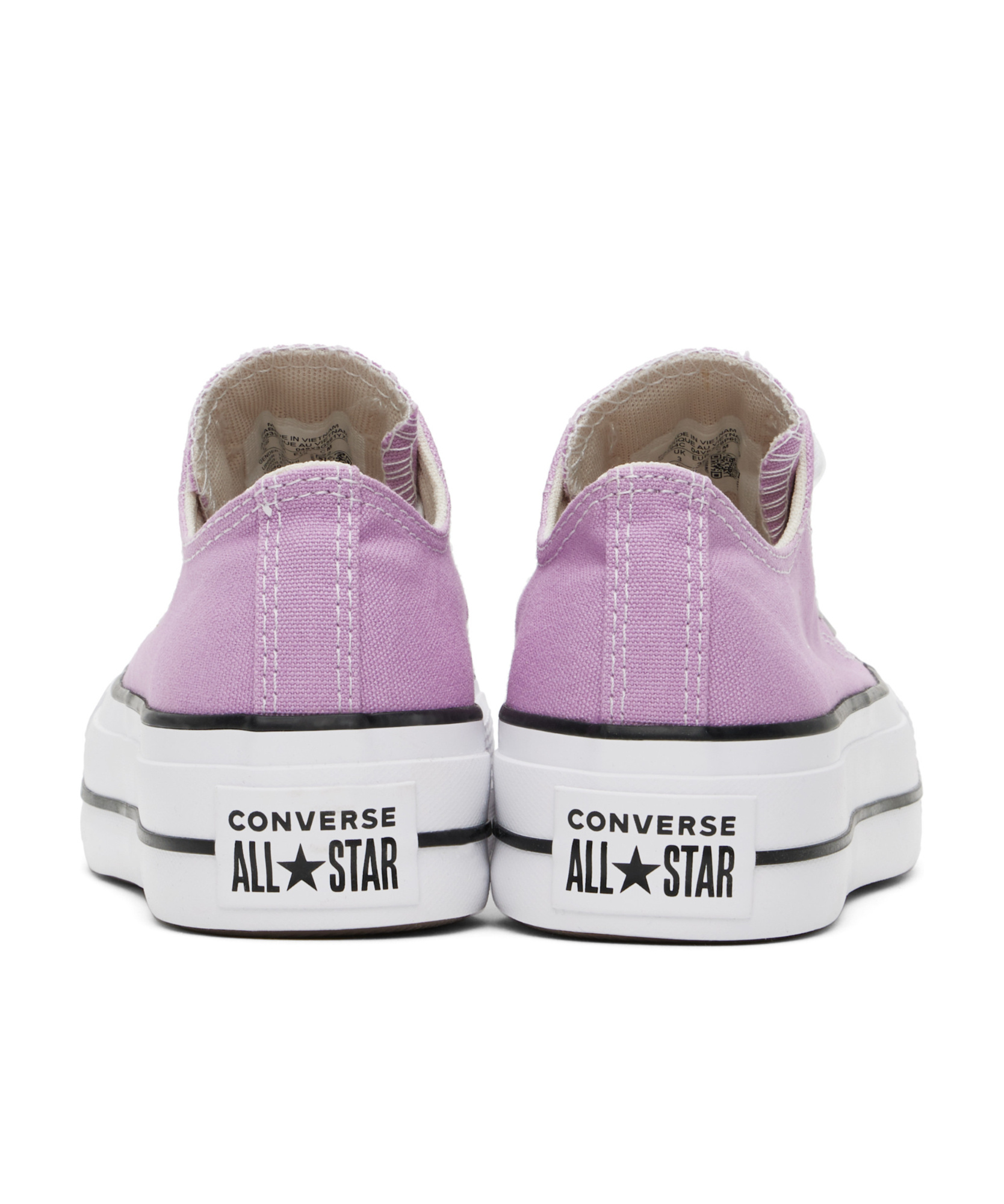 Converse Purple Chuck Taylor All Star Lift Platform Low Top Sneakers In White