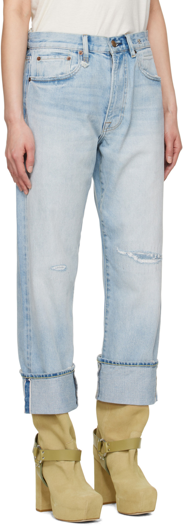 R13 CUFFED X-BOYFRIEND JEANS