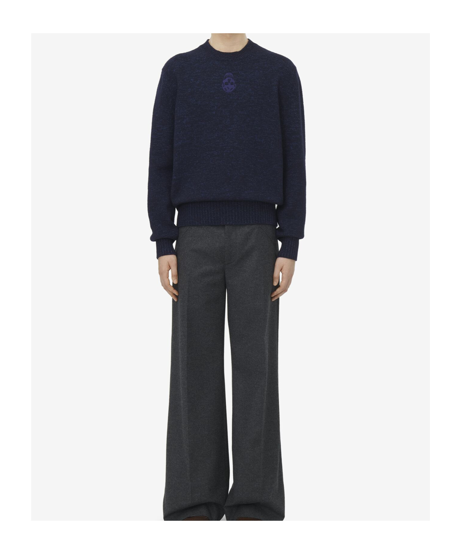 Alexander Mcqueen Long-sleeved Sweater In Black