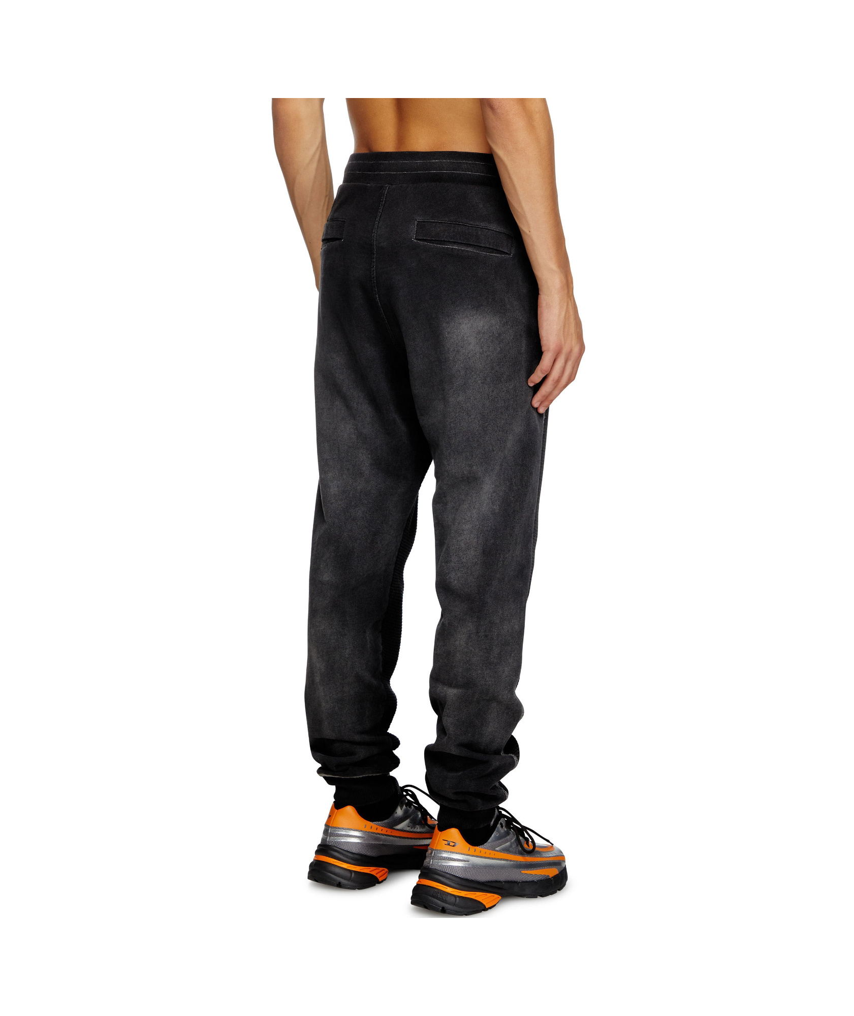 Diesel Elastic Waist Track Pants In Black
