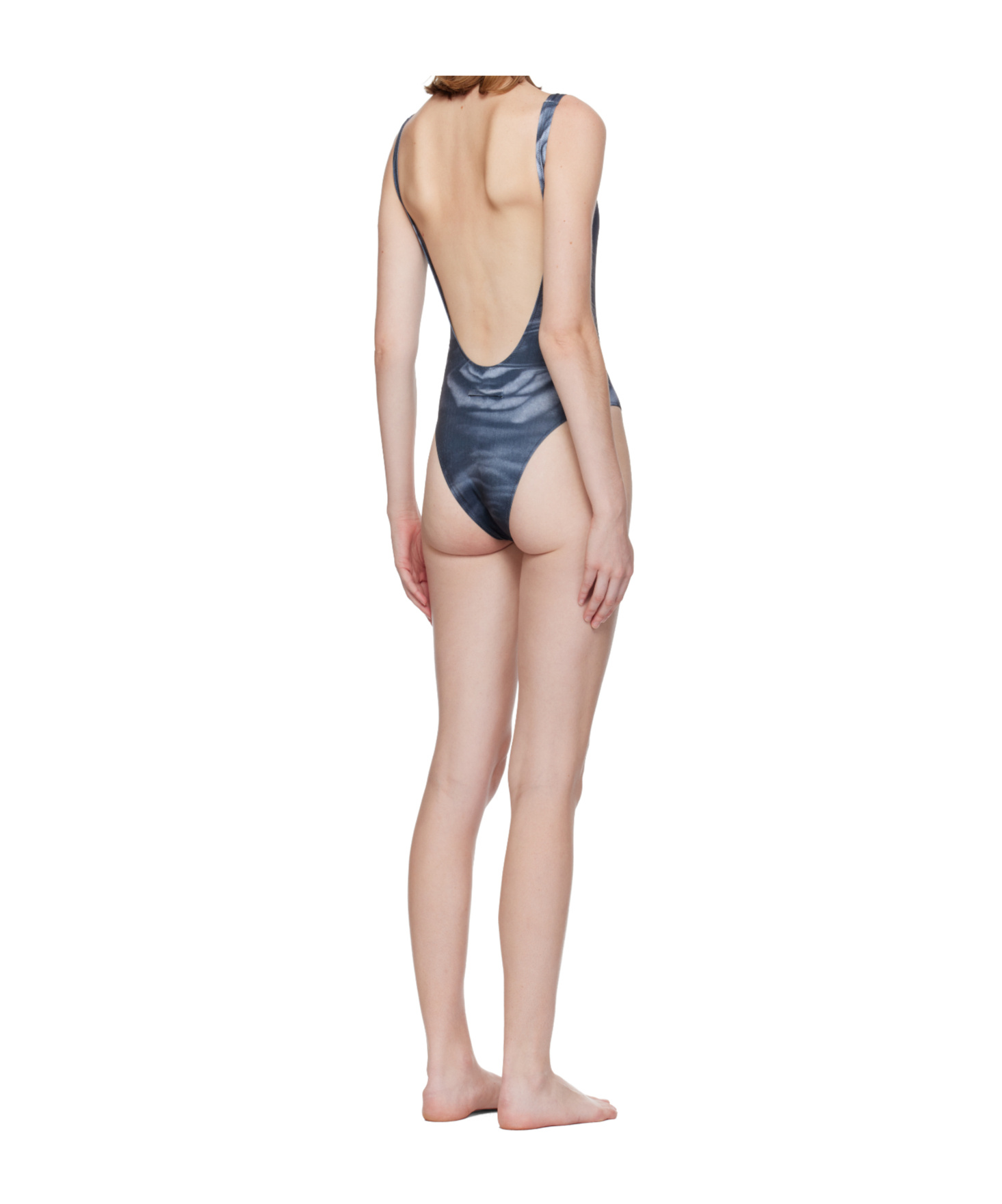 Jean Paul Gaultier Backless One-piece Swimsuit In Blue
