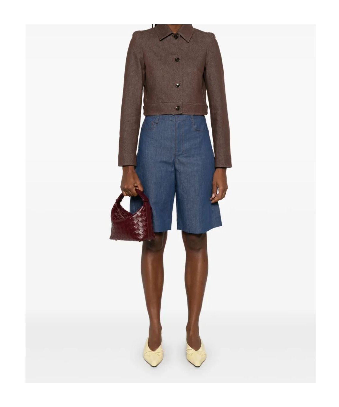 Max Mara Denim Shorts With Belt Loops In Blue